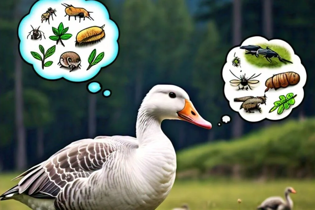 What other animals do geese eat besides frogs?