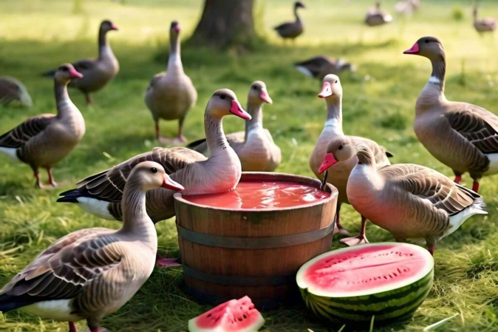 Can geese eat watermelon juice?