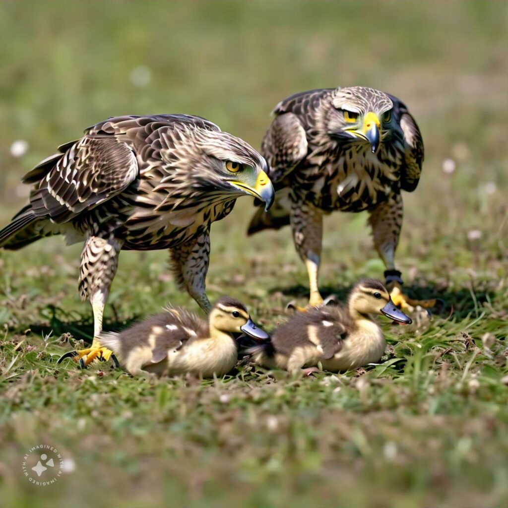Hawks Eating Ducklings